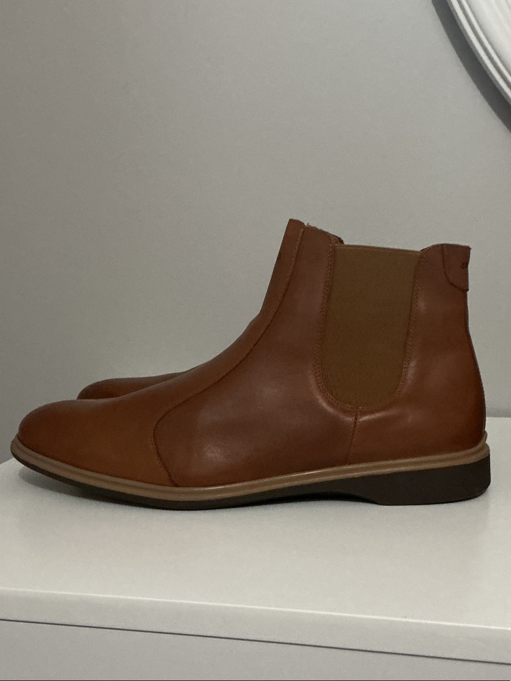 Men's Chukka Chelsea Boot in Cognac Brown Leather